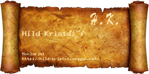 Hild Kristóf névjegykártya